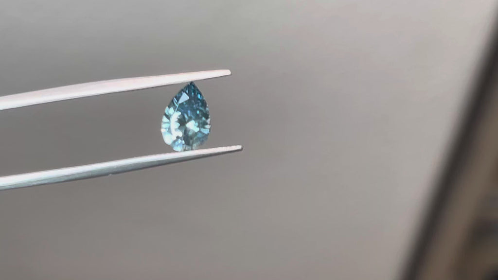 1.53 Ct Pear Cut Teal Blue-Green Montana Sapphire, 8.8mm × 6.1mm