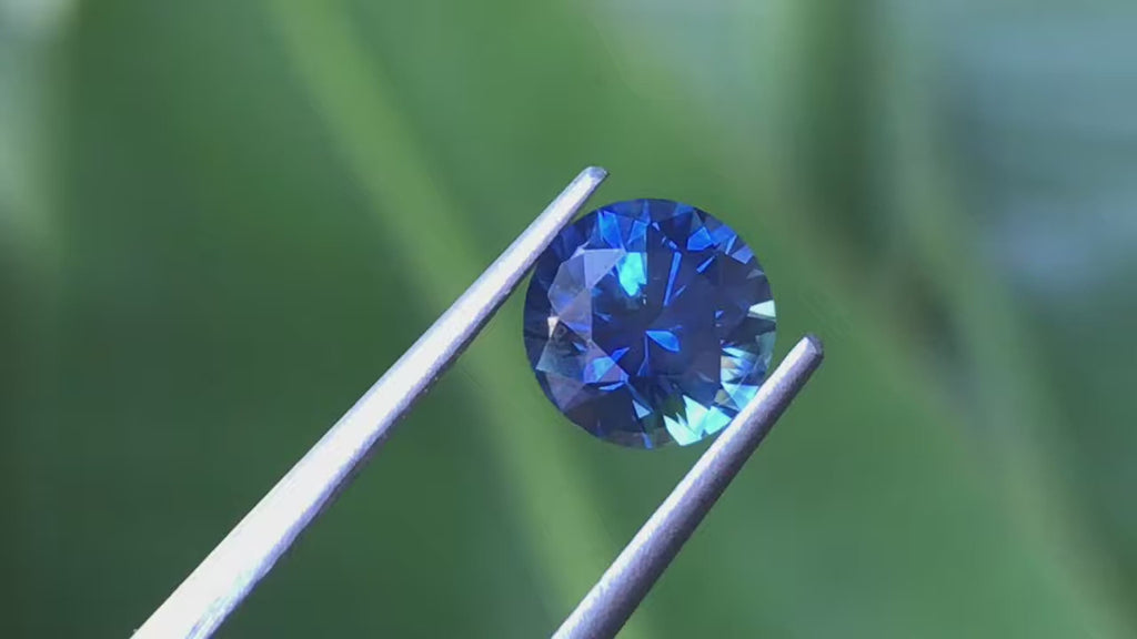 1.24 CT Round Blue Montana Sapphire , 6.3mm×4.4mm