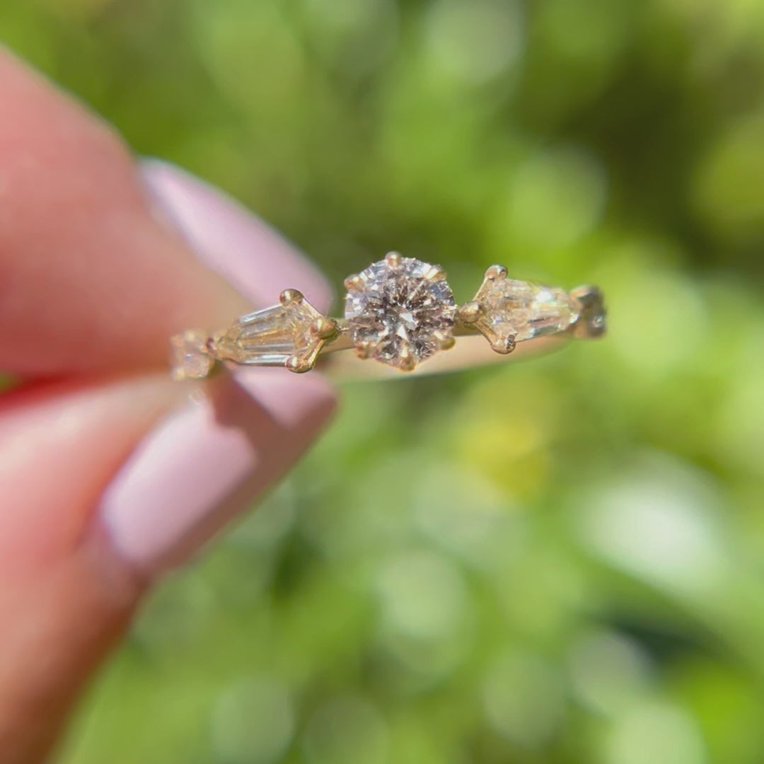 Round & Shield Cut Diamond Fantasy Fairycore Ethical Engagement Ring