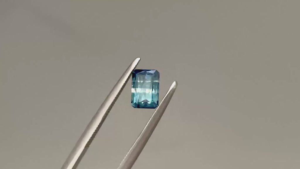 1.66 Ct  Emerald Cut Blue Montana Sapphire, 7.1mm x 5mm