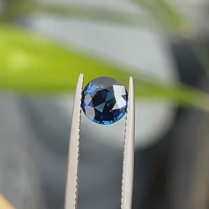 1.22 Ct ronde geslepen blauwe saffier, 6.6mm x 6.6mm x 3.5mm