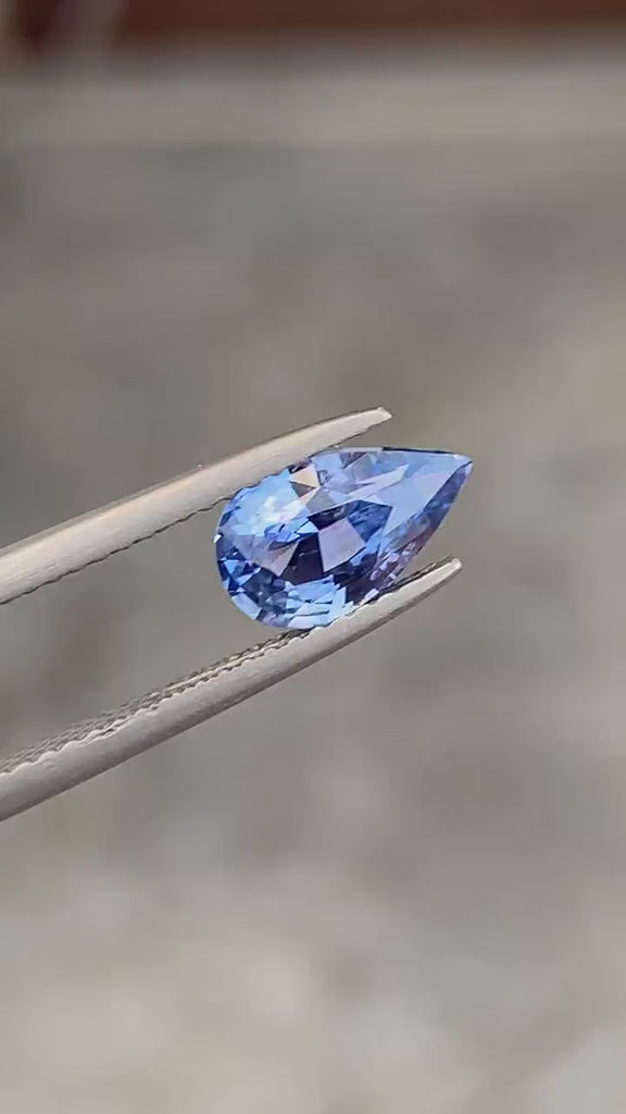 1.62 Ct Pear Cut Blue Sapphire, 9.15mm x 5.5mm x 4.1mm