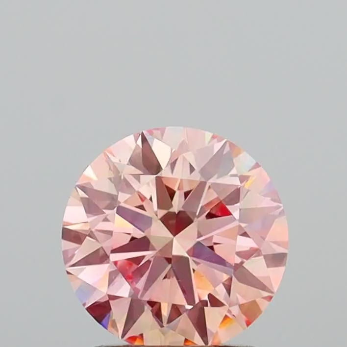 Anillo de compromiso Celria redondo rosa con diamante de laboratorio de 1.52ct VVS2 (listo para enviar)