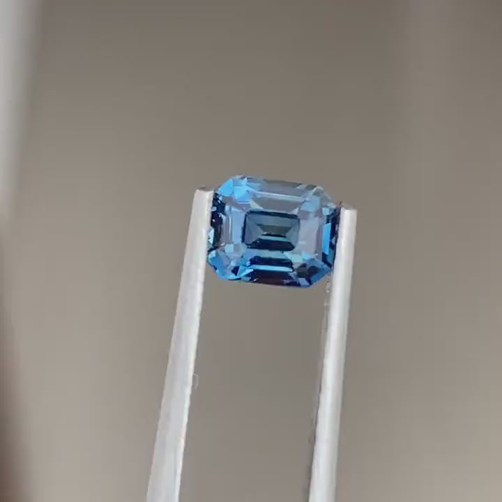 1.12 Ct Ct Emerald Cut Blue Sapphire, 5.9mm x 4.8mm x 3.9mm