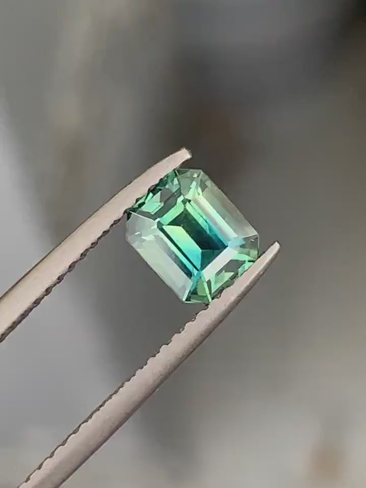 1.16 Ct Emerald Cut Green Teal Sapphire, 6.3mm x 5.2mm x 3.75mm