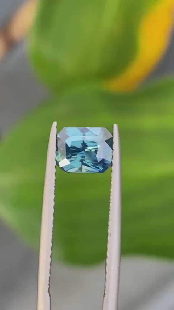 1.51 Ct Ct Radiant Cut Teal Sapphire, 6.3mm x 5.5mm x 4.0mm