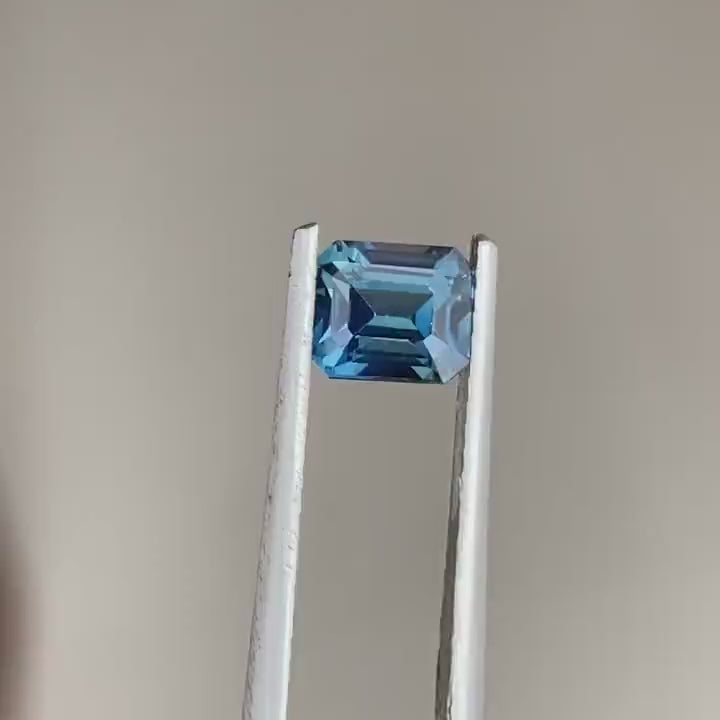 1.23 Ct Ct Emerald Cut Blue Sapphire, 5.9mm x 5.0mm x 4.0mm