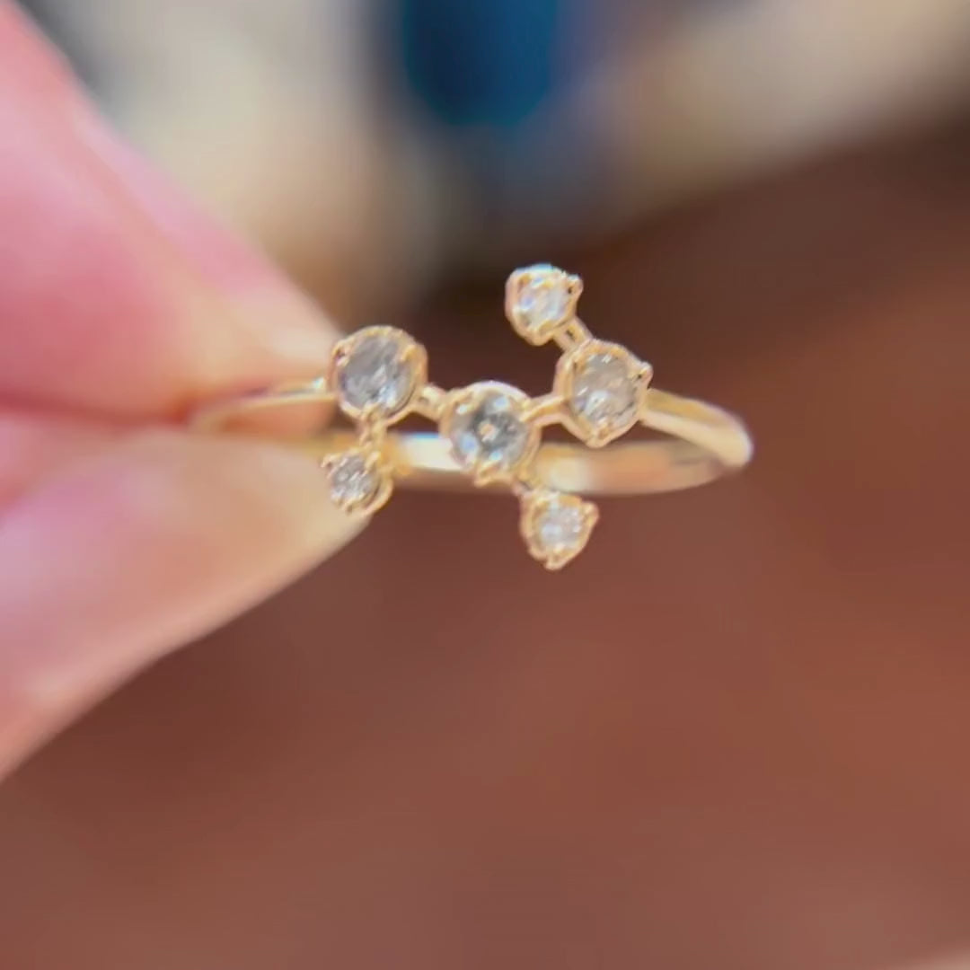 Anello Pleiadi, Diamante Sale e Pepe