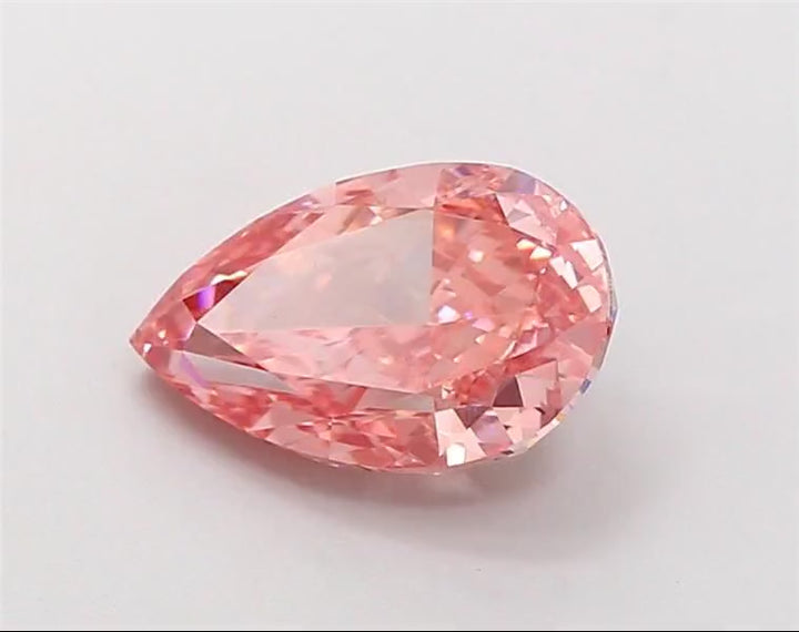 Rosewood Pear 2.12 Ct VS1 Pink Lab Diamond Engagement Ring (Ready to Ship)