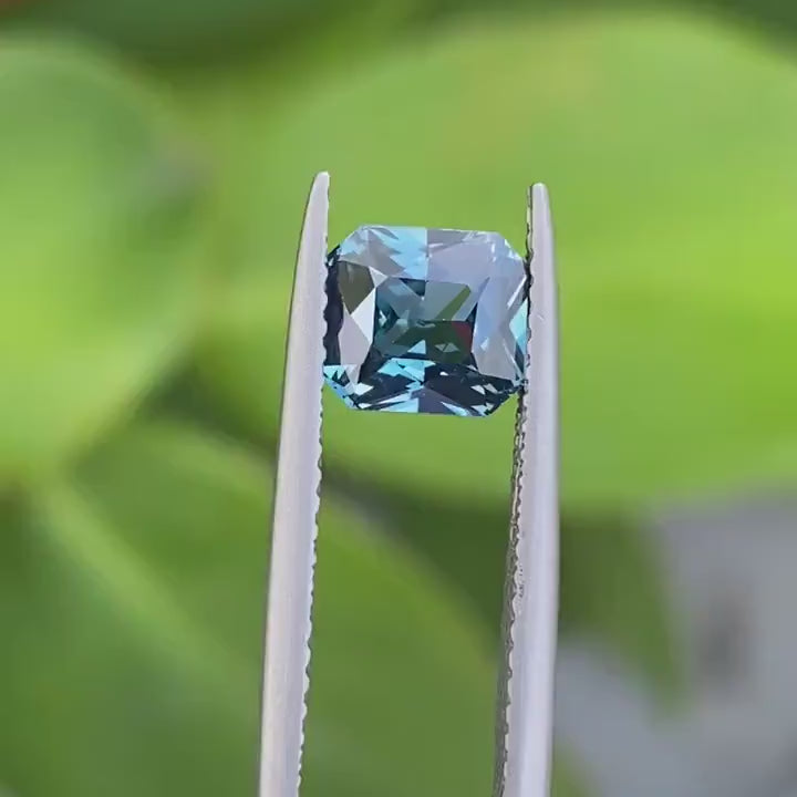 1.58 Ct Radiant Cut Teal Sapphire, 6.7mm x 6.0mm x 3.9mm
