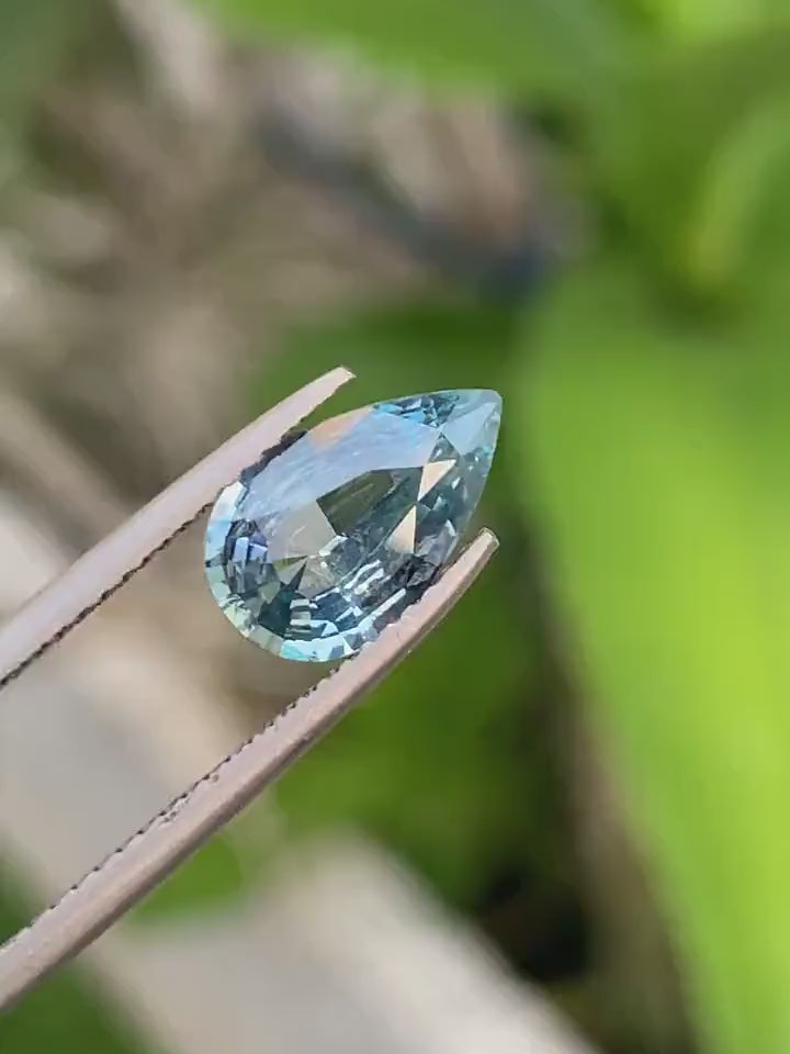 1.81 Ct Pear Cut Teal Sapphire, 11.7mm x 6.6mm x 3.6mm