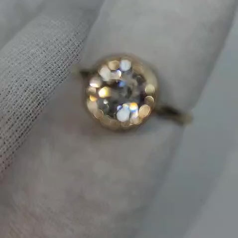 Round Lab Diamond Bezel Solitaire Ethical Engagement Ring