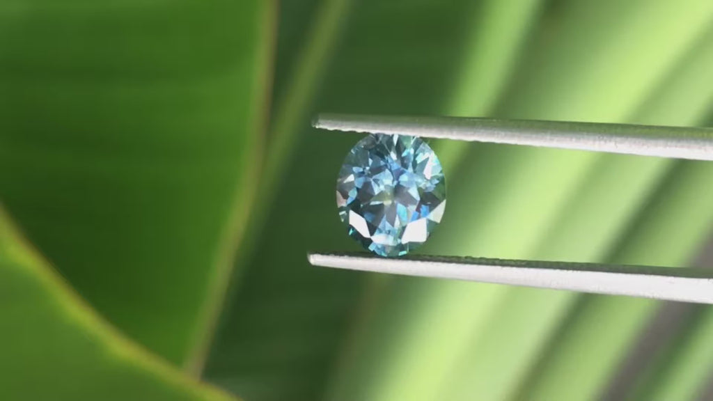 1.33 Ct Oval Cut Blue-Green Teal Montana Sapphire, 7.1mm × 6.2mm × 4.1mm