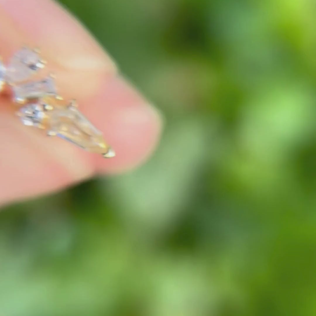 Lyra Shield Diamond Unique Modern Earrings