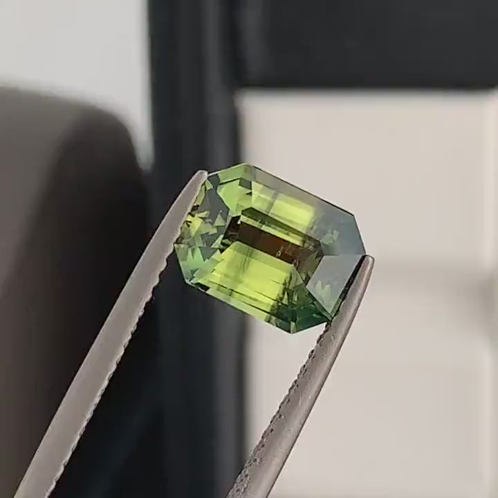 2.53 Ct Emerald Cut Green Sapphire, 8.5mm x 6.6mm x 4.5mm