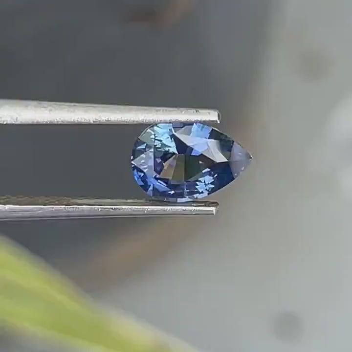 1.68 Ct Pear Cut Blue Sapphire, 8.8mm x 6.3mm x 4.1mm