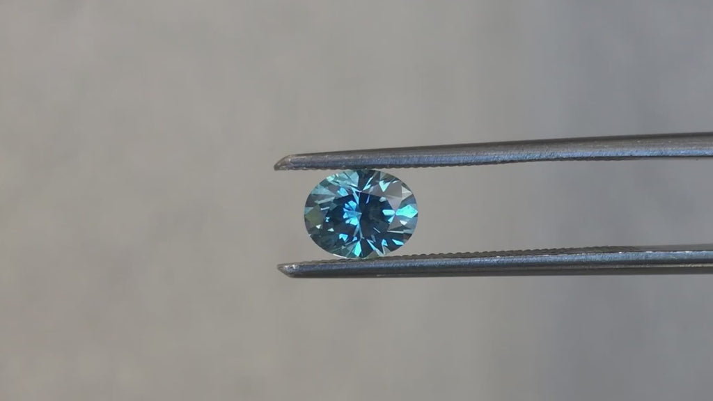 1.08 Ct Oval Cut Blue-Green Sapphire, 6.5mm × 5.2 mm