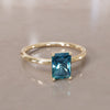 Radiant Cut Blue Sapphire Engagement Ring Solitaire By Valley Rose