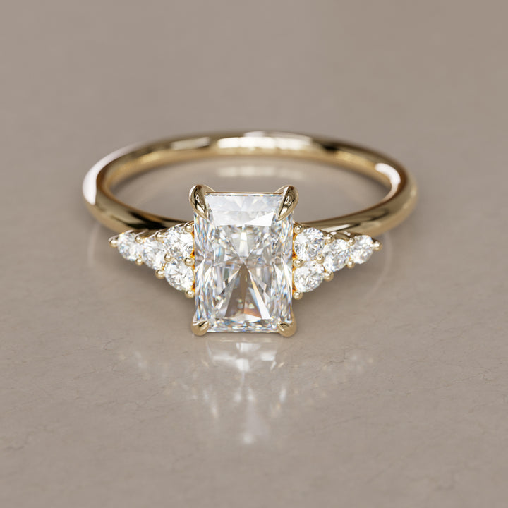 Radiant Cut Diamond Unique Engagement Ring Nature Inspired By Valley Rose