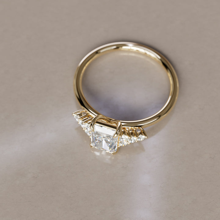 Radiant Cut Diamond Unique Engagement Ring Nature Inspired By Valley Rose
