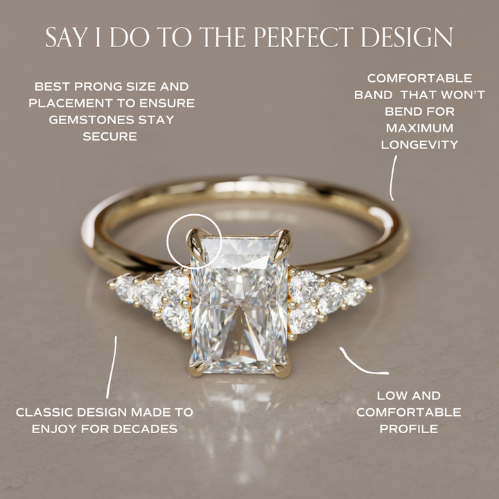Radiant Cut Diamond Unique Engagement Ring Nature Inspired By Valley Rose