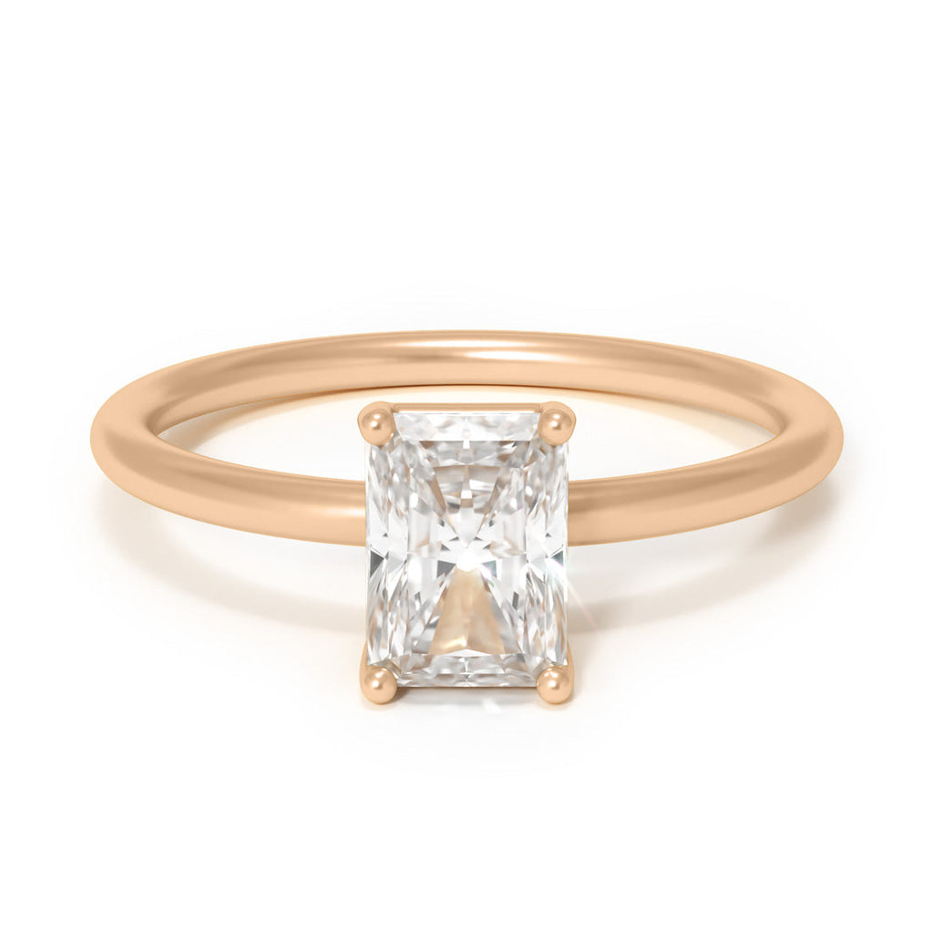 Radiant Cut Lab Diamond Ethical Engagement Ring Solitaire By Valley Rose