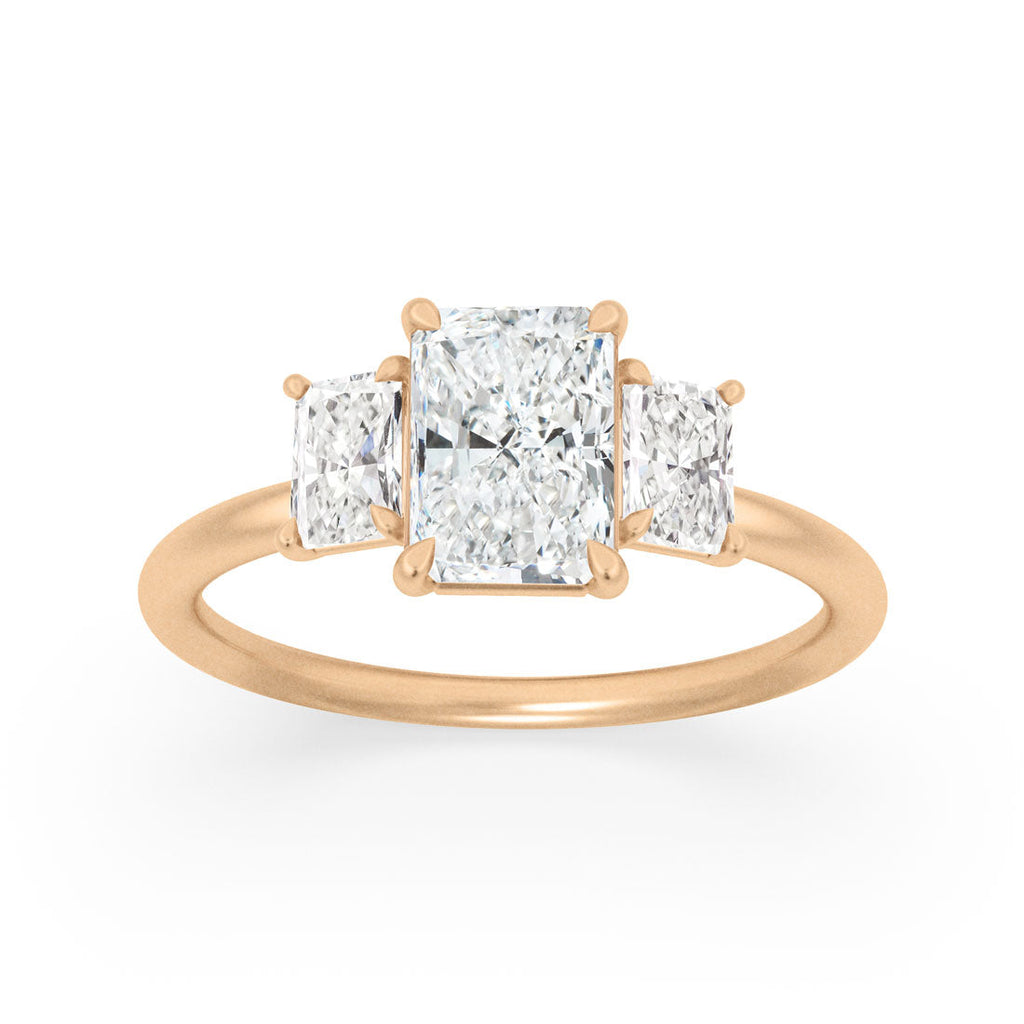 Radiant Cut Lab Diamond Ethical Engagement Ring By Valley Rose