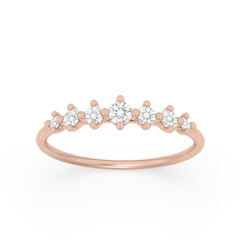 Recycled Diamond Dainty Stacking Ethical Wedding Ring By Valley Rose