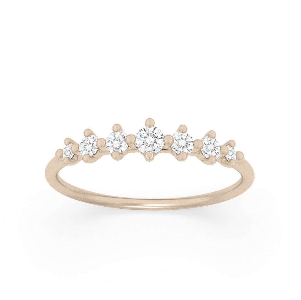 Recycled Diamond Dainty Stacking Ethical Wedding Ring By Valley Rose