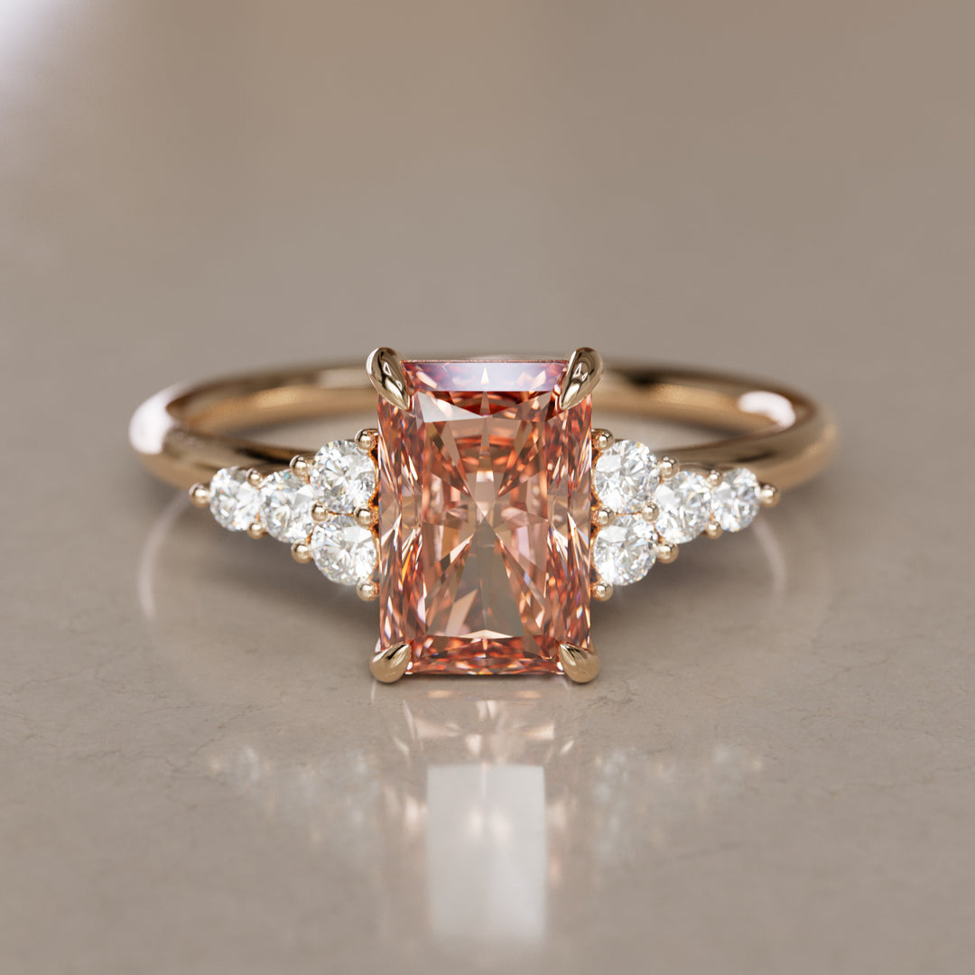 Rohdea Stralende Geslepen Laboratorium Diamant Moderne Unieke Verlovingsring