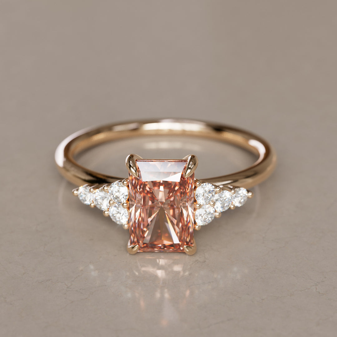 Rohdea Stralende Geslepen Laboratorium Diamant Moderne Unieke Verlovingsring