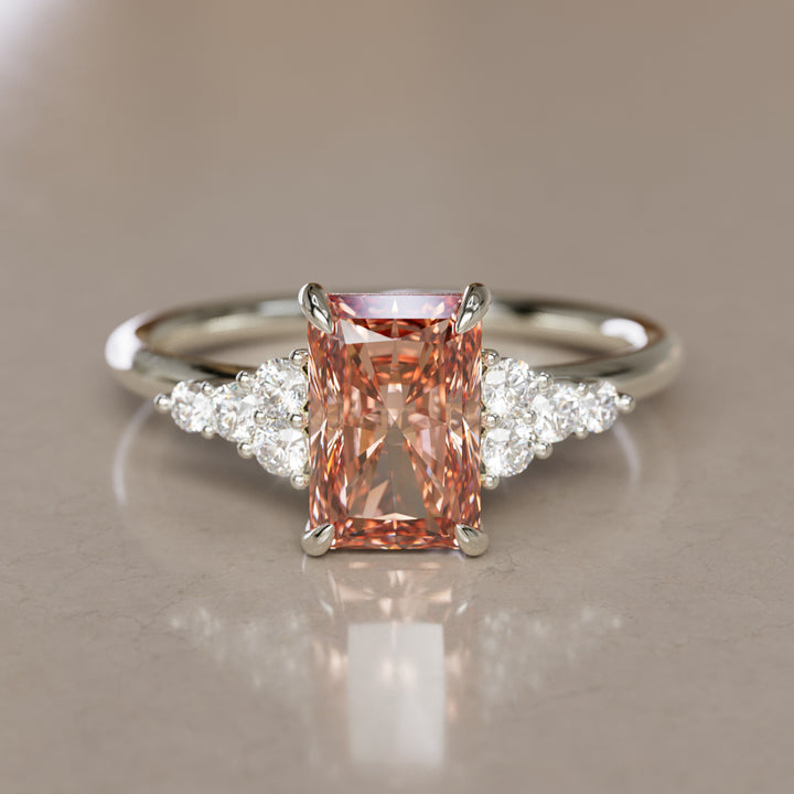 Rohdea Stralende Geslepen Laboratorium Diamant Moderne Unieke Verlovingsring