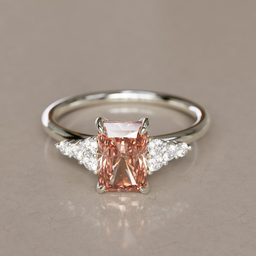 Rohdea Stralende Geslepen Laboratorium Diamant Moderne Unieke Verlovingsring