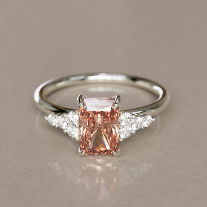 Rohdea Stralende Geslepen Laboratorium Diamant Moderne Unieke Verlovingsring