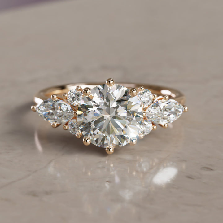 Rosalin Round Lab Diamond Unique Vintage Engagement Ring (Setting Only)