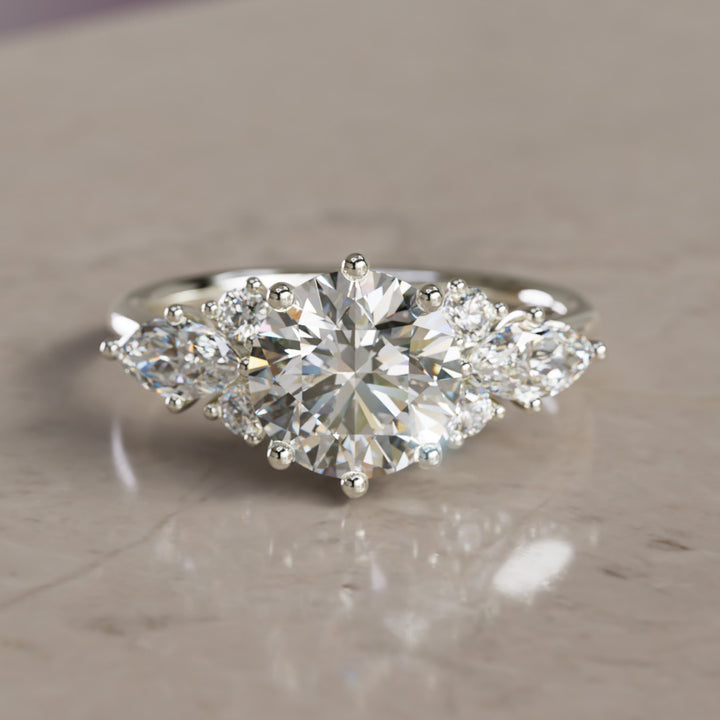 Rosalin Round Lab Diamond Unique Vintage Engagement Ring (Setting Only)