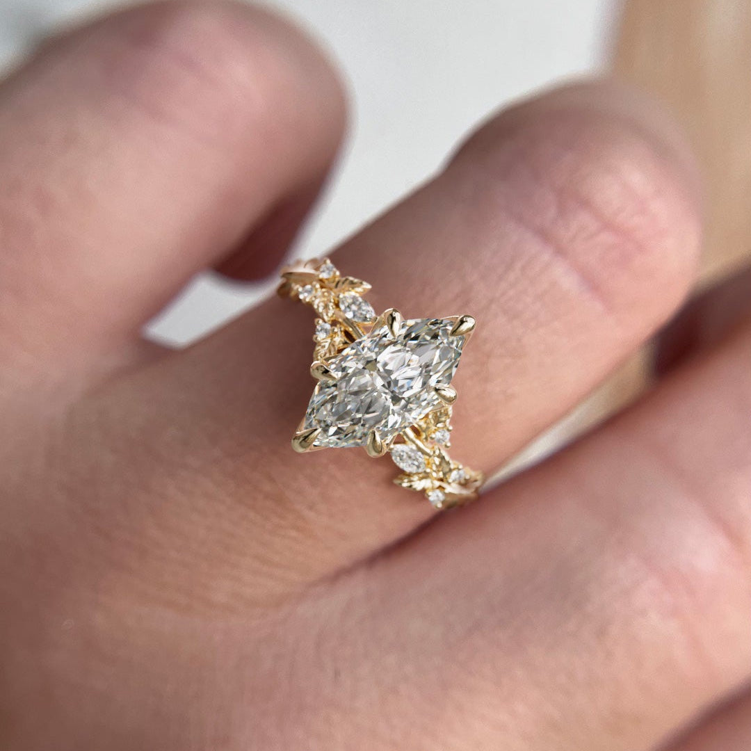 Rosewood Marquise 1.51ct E VVS2 Lab Diamond Engagement Ring (Ready to Ship)