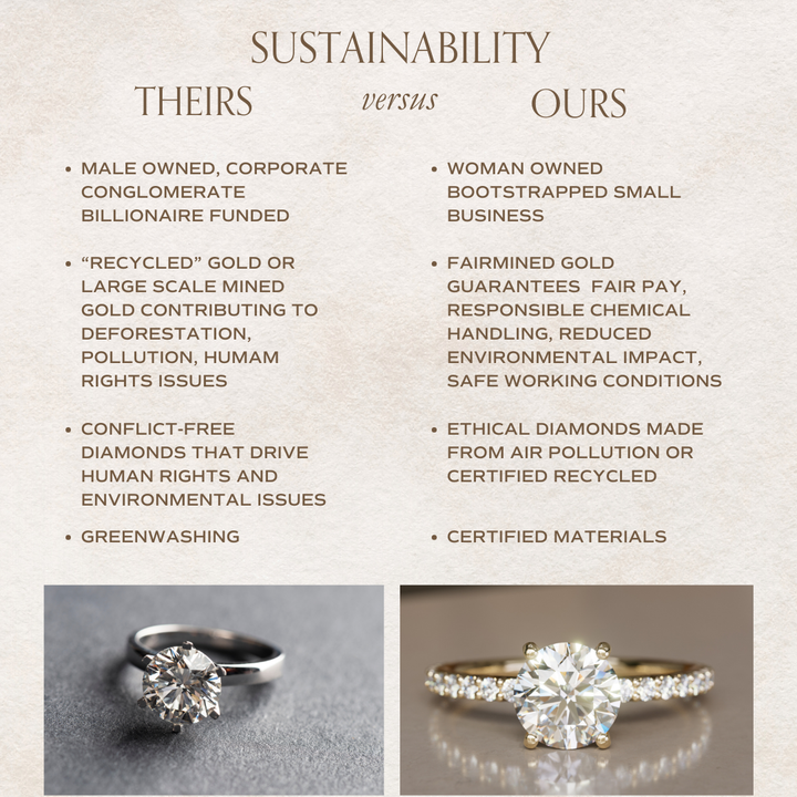 Round Diamond Solitaire Engagement Ring with Pave Band By Valley Rose