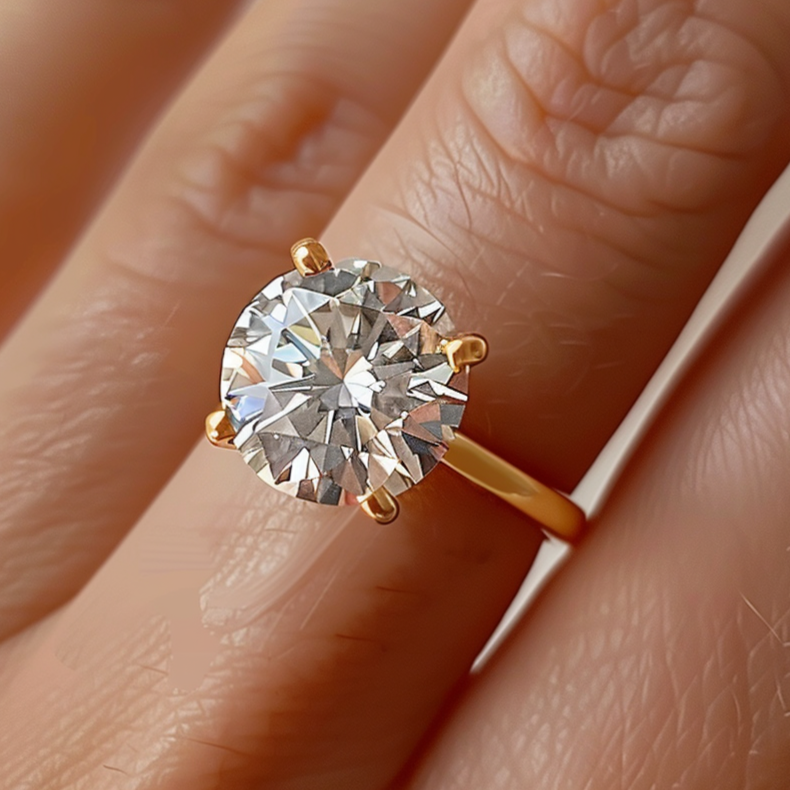 Round Lab Grown Diamond Solitaire Ethical Engagement Ring By Valley Rose