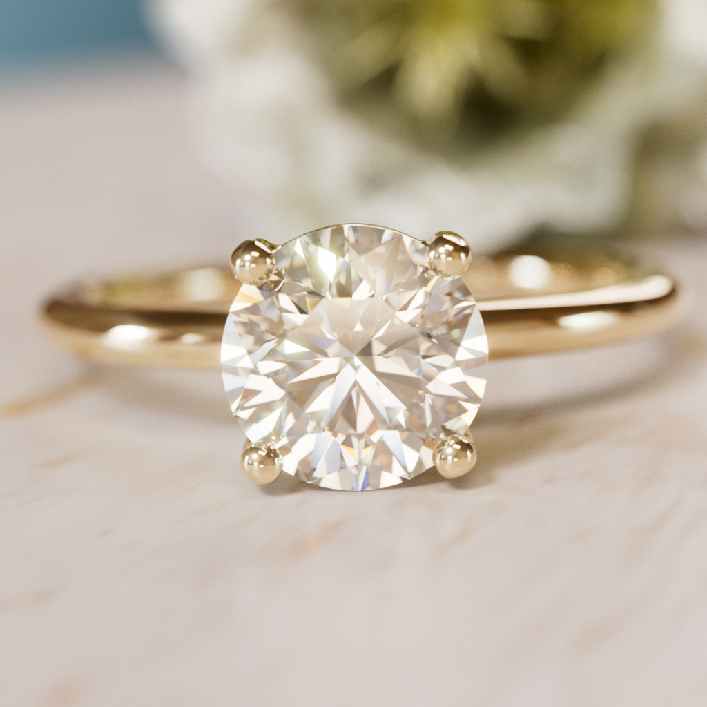 Round Lab Grown Diamond Solitaire Ethical Engagement Ring By Valley Rose