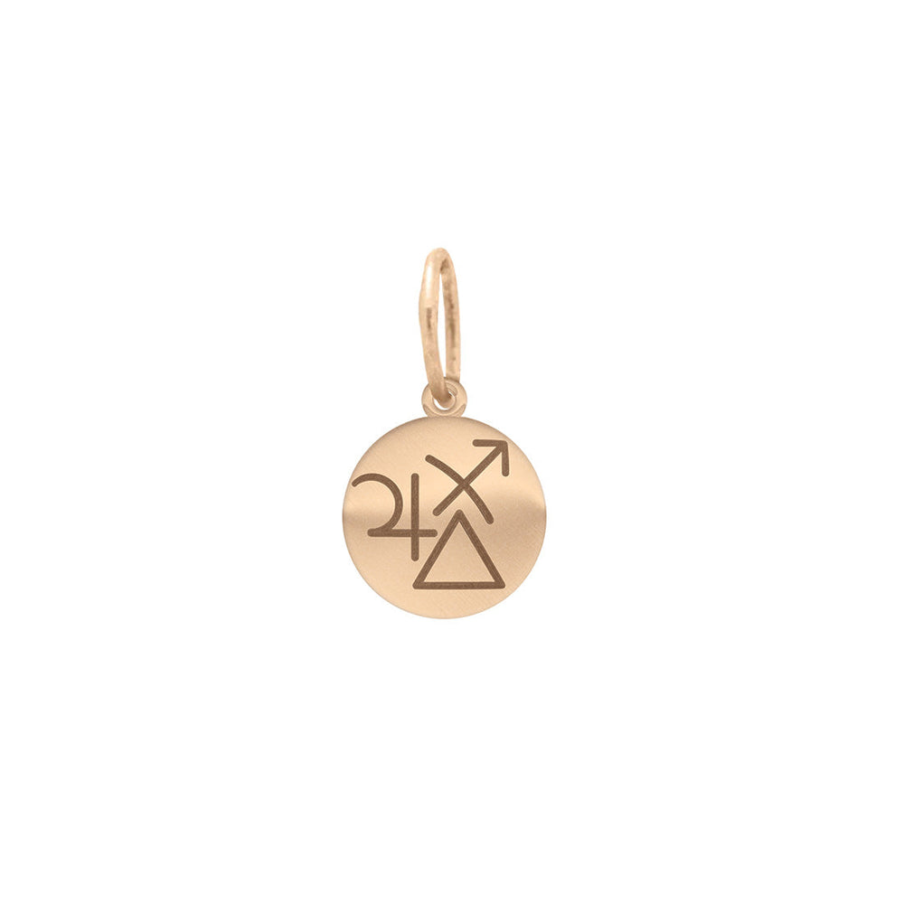 SAGITTARIUS Zodiac Astrology Charm - Diamond Gold Constellation Coin Pendant Lab Diamond By Valley Rose Ethical Jewelry