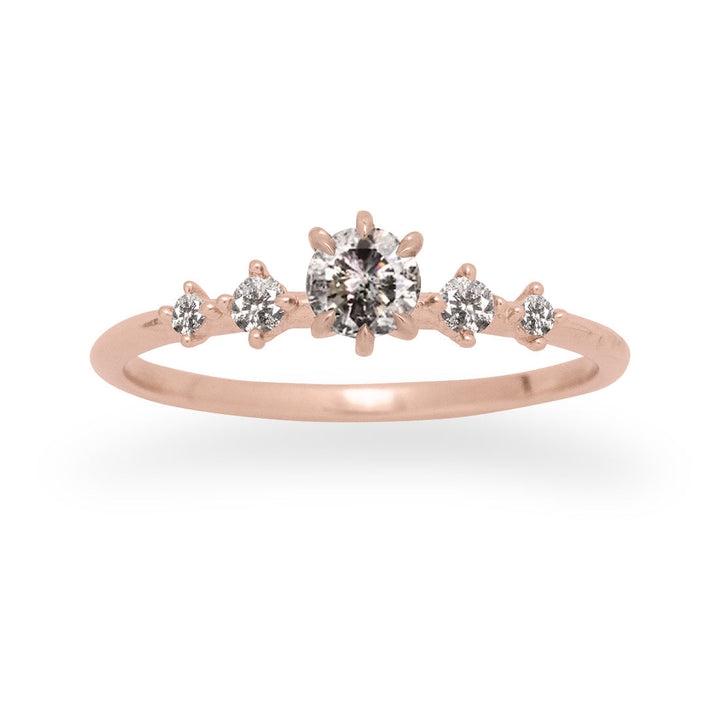 Salt and Pepper Diamond Celestial Engagement Ring By Valley Rose