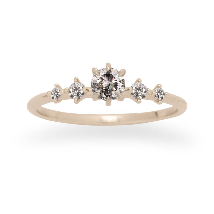 Salt and Pepper Diamond Celestial Engagement Ring By Valley Rose