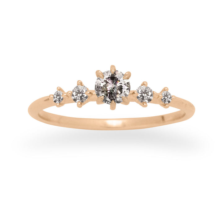 Salt and Pepper Diamond Celestial Engagement Ring By Valley Rose