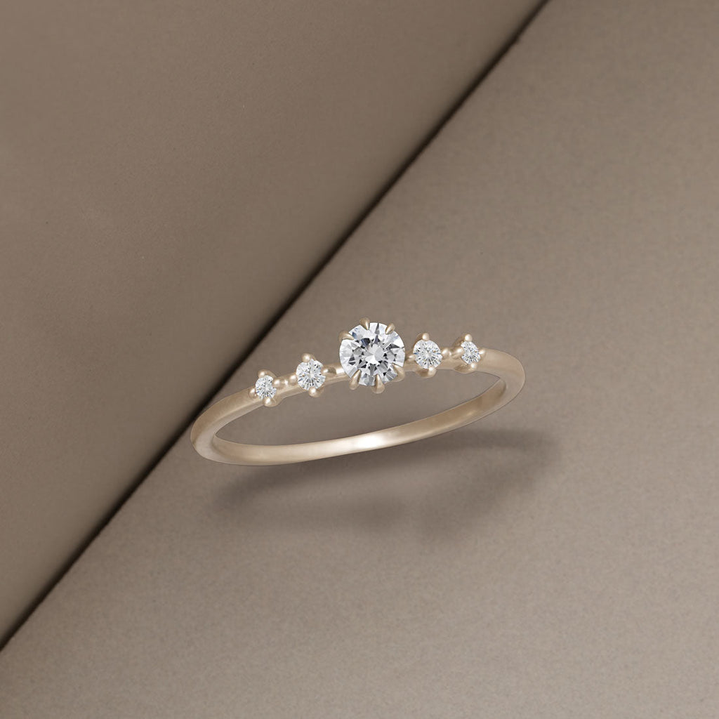 Salt and Pepper Diamond Celestial Engagement Ring By Valley Rose