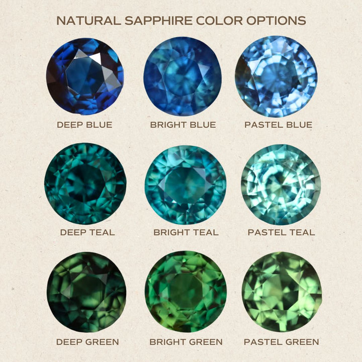 Cosmia Round Teal Sapphire Unique Celestial Engagement Ring (Setting Only)