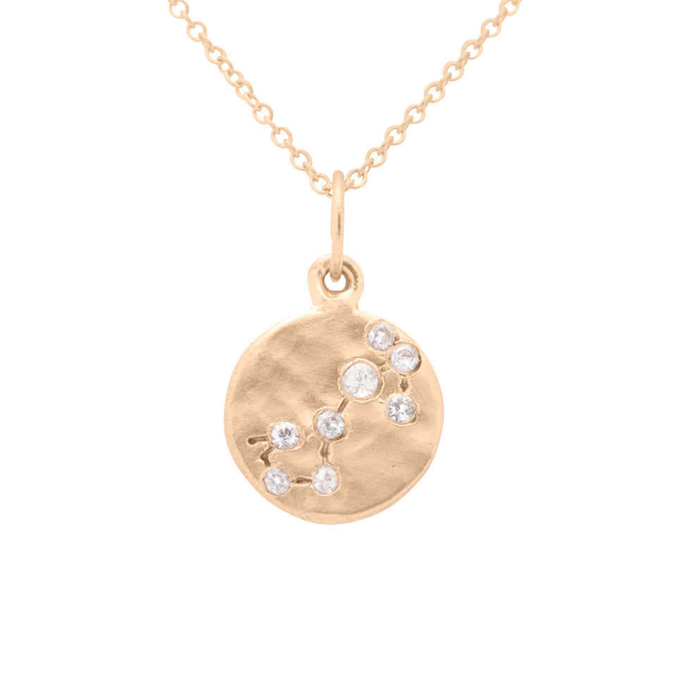Scorpio Zodiac Charm - Diamond Gold Constellation Pendant Lab Diamond By Valley Rose Ethical Jewelry