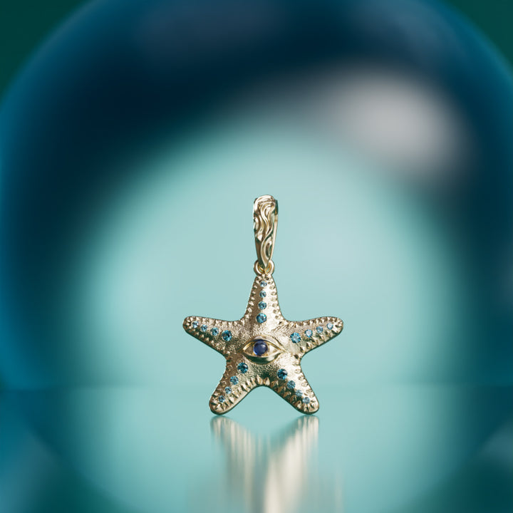 Sea Star Charm with Sapphire By Valley Rose