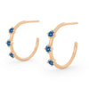 September Birthstone Earrings, Blue Sapphire 14k Gold Celestial Hoops By Valley Rose