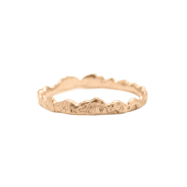 Sequoia Mountain Gold Ring, Nature Crown Wedding Band By Valley Rose